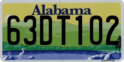AL license plate 63DT102