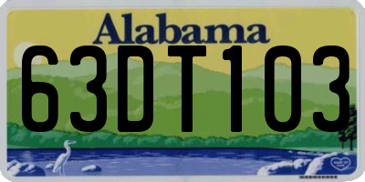 AL license plate 63DT103