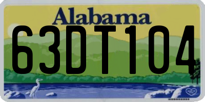 AL license plate 63DT104