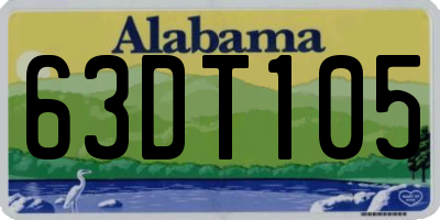 AL license plate 63DT105
