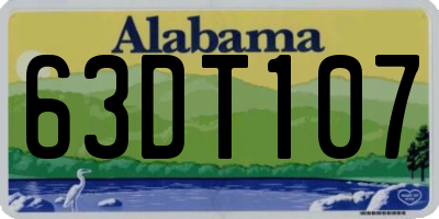 AL license plate 63DT107