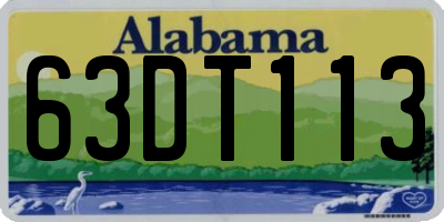 AL license plate 63DT113