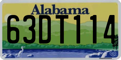 AL license plate 63DT114