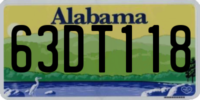 AL license plate 63DT118