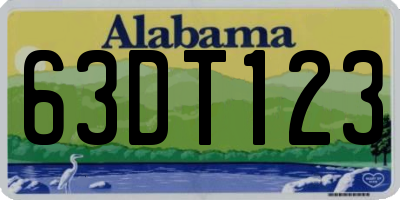 AL license plate 63DT123