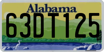 AL license plate 63DT125