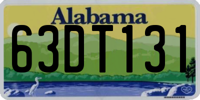 AL license plate 63DT131