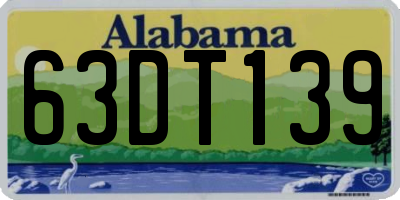AL license plate 63DT139