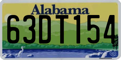 AL license plate 63DT154