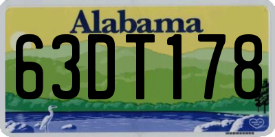 AL license plate 63DT178