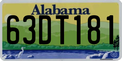 AL license plate 63DT181