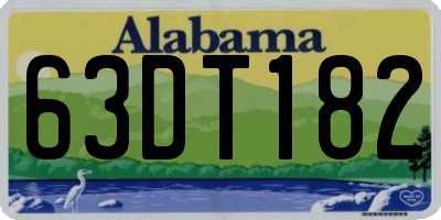 AL license plate 63DT182