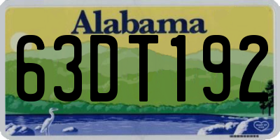 AL license plate 63DT192
