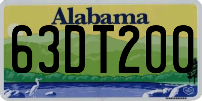 AL license plate 63DT200