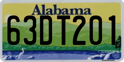 AL license plate 63DT201