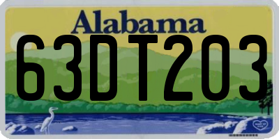 AL license plate 63DT203