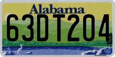 AL license plate 63DT204