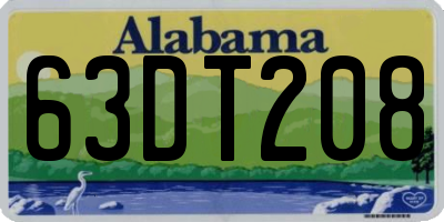 AL license plate 63DT208