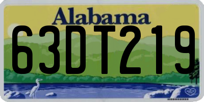 AL license plate 63DT219
