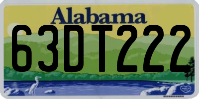 AL license plate 63DT222