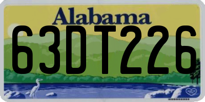 AL license plate 63DT226