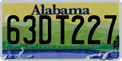 AL license plate 63DT227