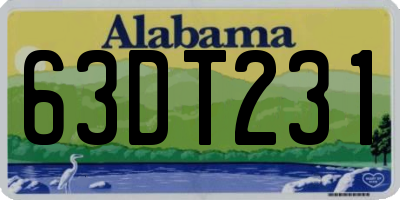 AL license plate 63DT231