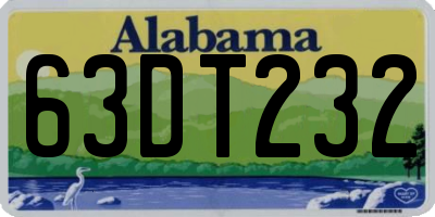 AL license plate 63DT232