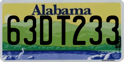 AL license plate 63DT233