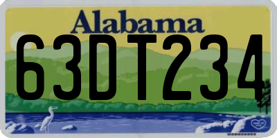 AL license plate 63DT234