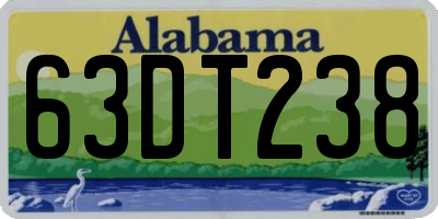AL license plate 63DT238
