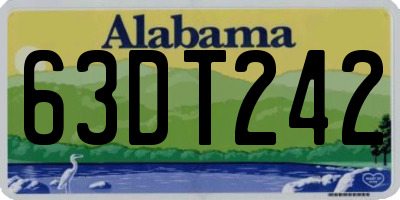 AL license plate 63DT242