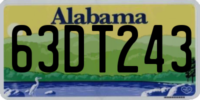 AL license plate 63DT243