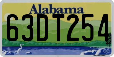 AL license plate 63DT254