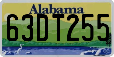 AL license plate 63DT255