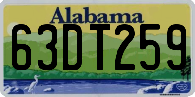 AL license plate 63DT259