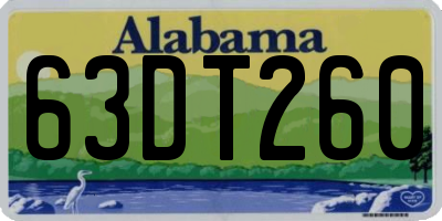 AL license plate 63DT260