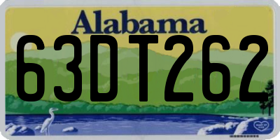 AL license plate 63DT262