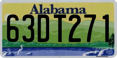 AL license plate 63DT271