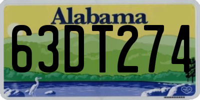 AL license plate 63DT274