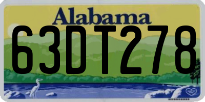 AL license plate 63DT278