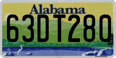 AL license plate 63DT280