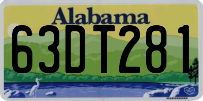 AL license plate 63DT281