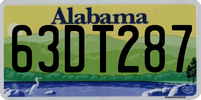 AL license plate 63DT287