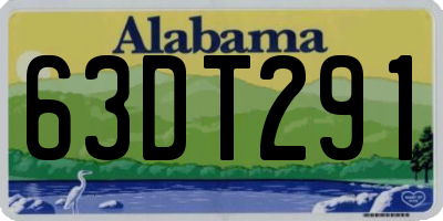 AL license plate 63DT291
