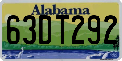 AL license plate 63DT292