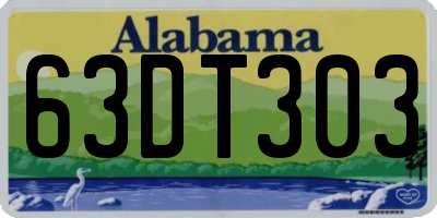 AL license plate 63DT303