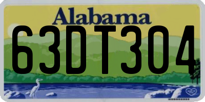 AL license plate 63DT304