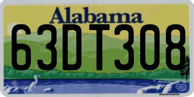 AL license plate 63DT308