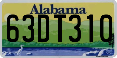 AL license plate 63DT310